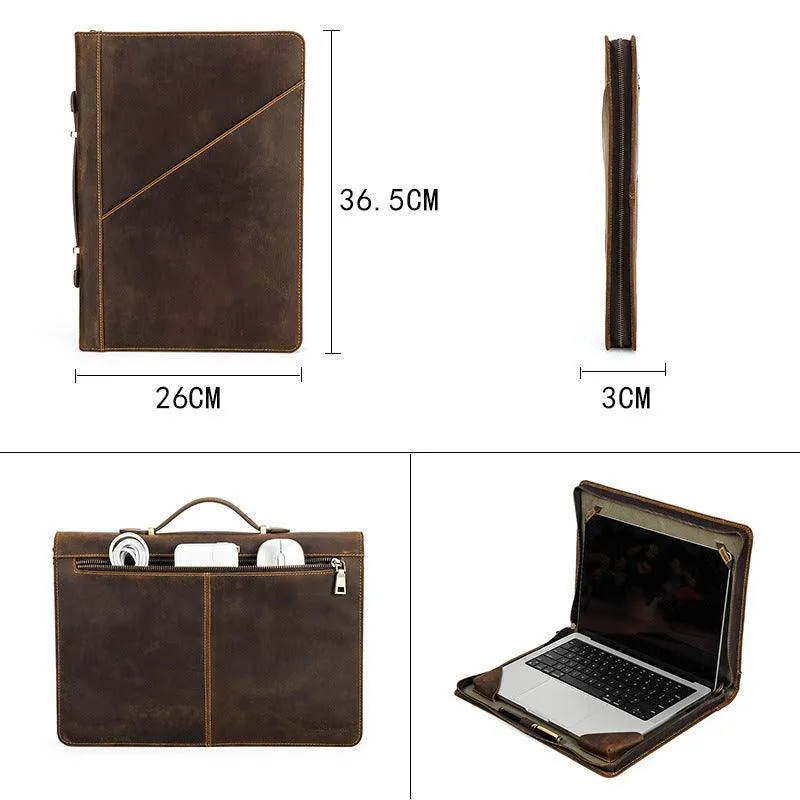 14.2inch Genuine Leather Protective Case Laptop Handbag | premium quality leather bag