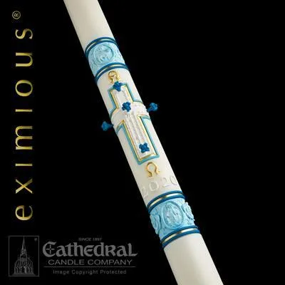 2-1/16" x 36" Most Holy Rosary Eximious Paschal Candle