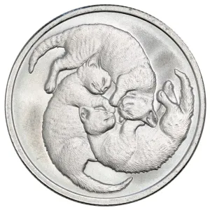 2021 Three Sleeping Cats .999 Silver 1 oz Rounds, Intaglio Mint