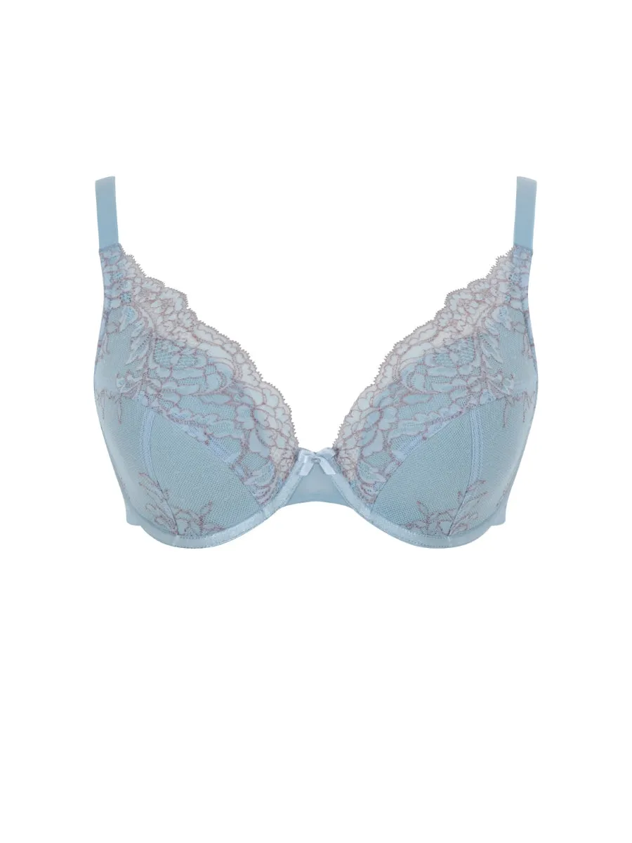 Ana High Apex Plunge Bra - Blue/Ash Rose