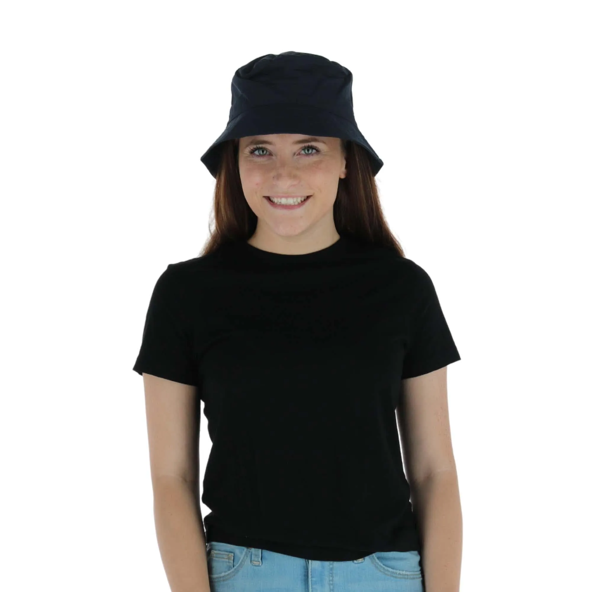 Angela & William Waterproof Packable Rain Hat with Zippered Closure