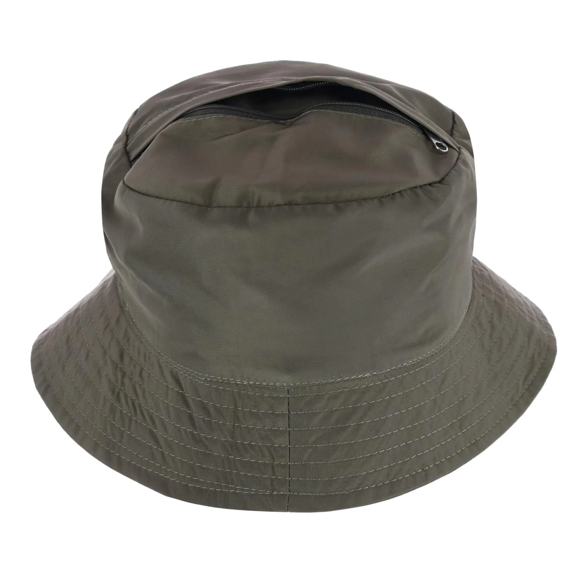 Angela & William Waterproof Packable Rain Hat with Zippered Closure