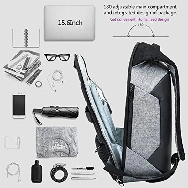 Anti-Theft Laptop Backpack with USB Charging Port and Headphone Jack