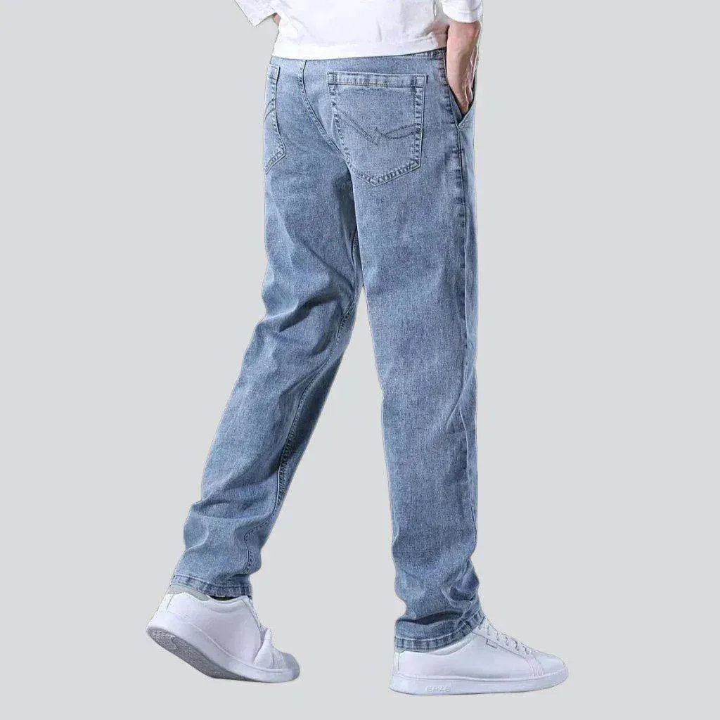 Anti-theft pocket men's casual jeans