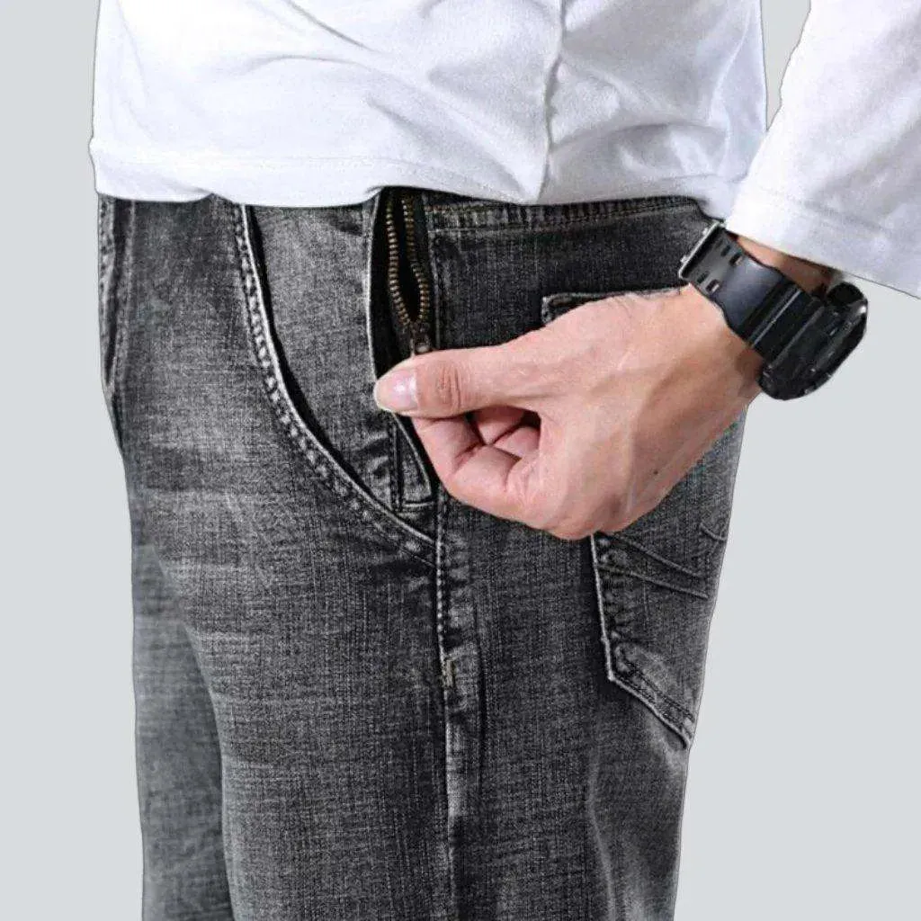 Anti-theft pocket men's casual jeans