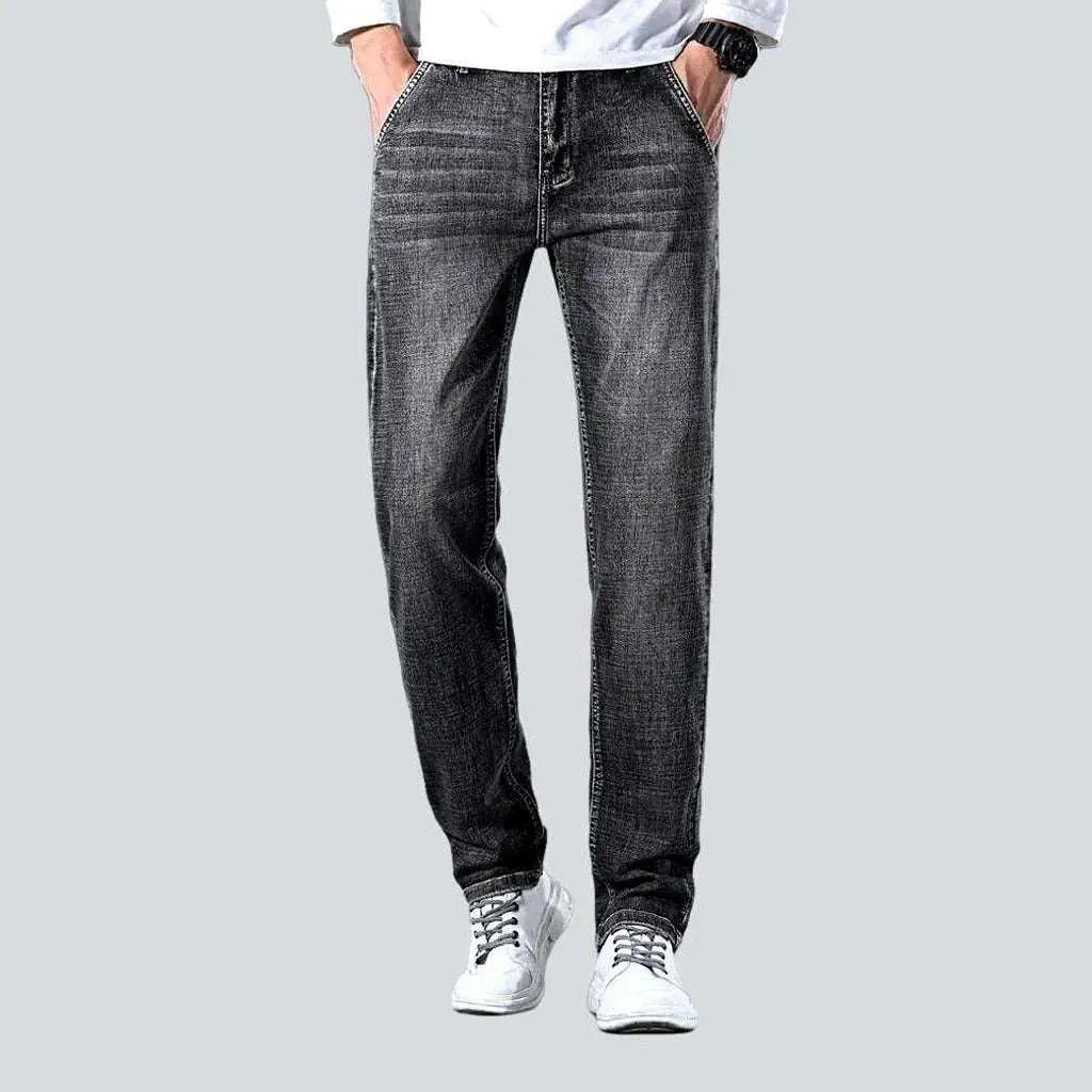 Anti-theft pocket men's casual jeans