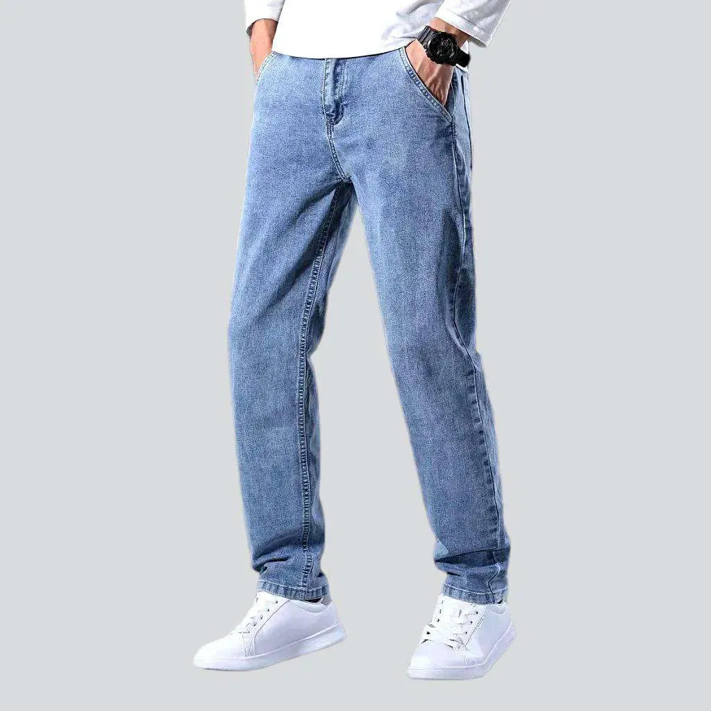 Anti-theft pocket men's casual jeans