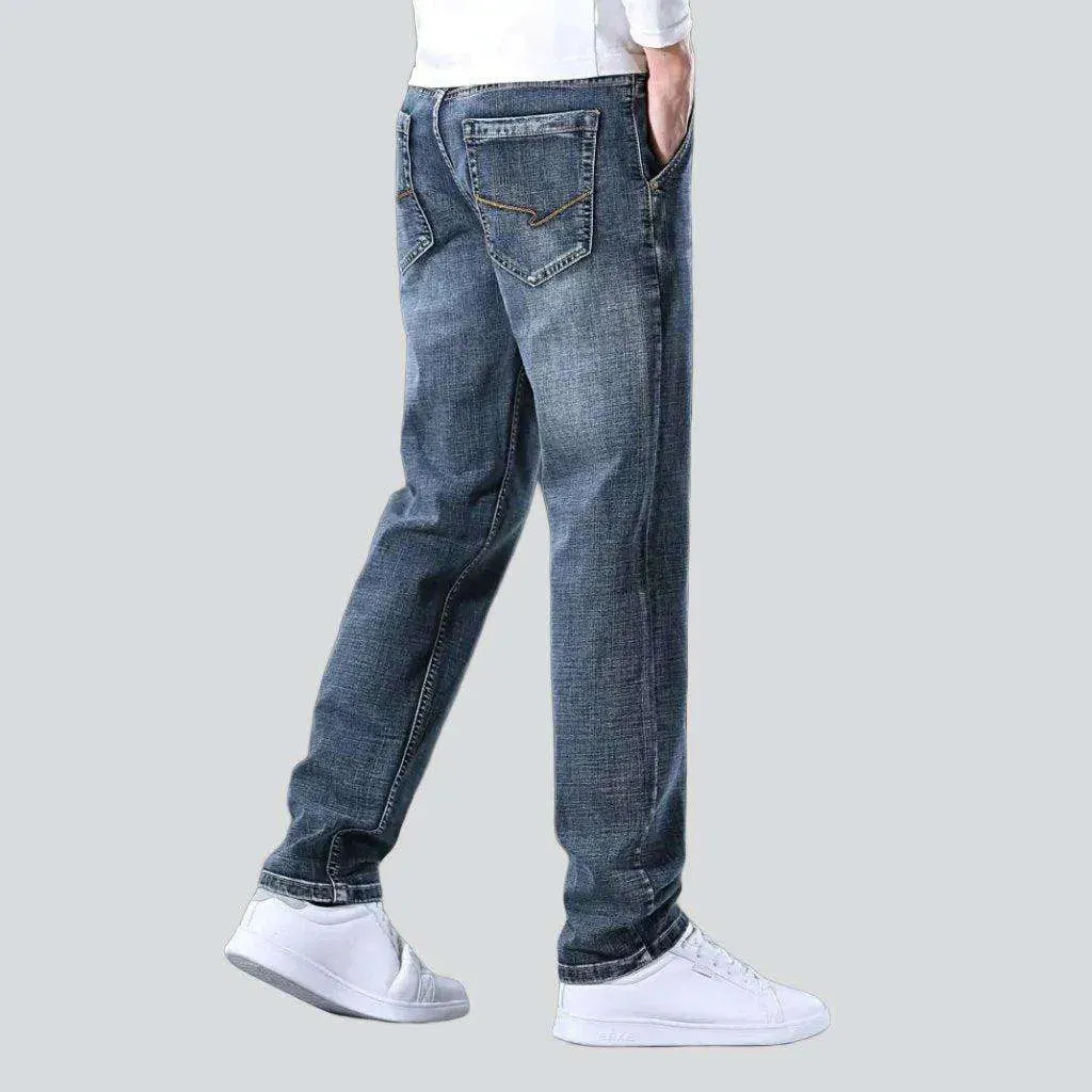 Anti-theft pocket men's casual jeans