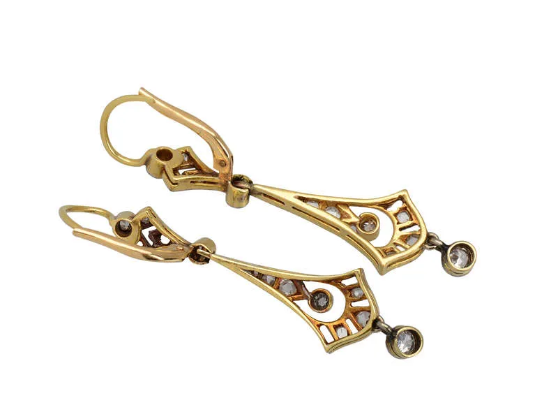 Art Deco Diamond Dangle Earrings