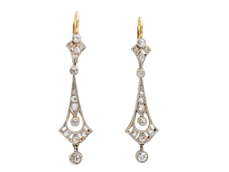 Art Deco Diamond Dangle Earrings