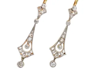 Art Deco Diamond Dangle Earrings