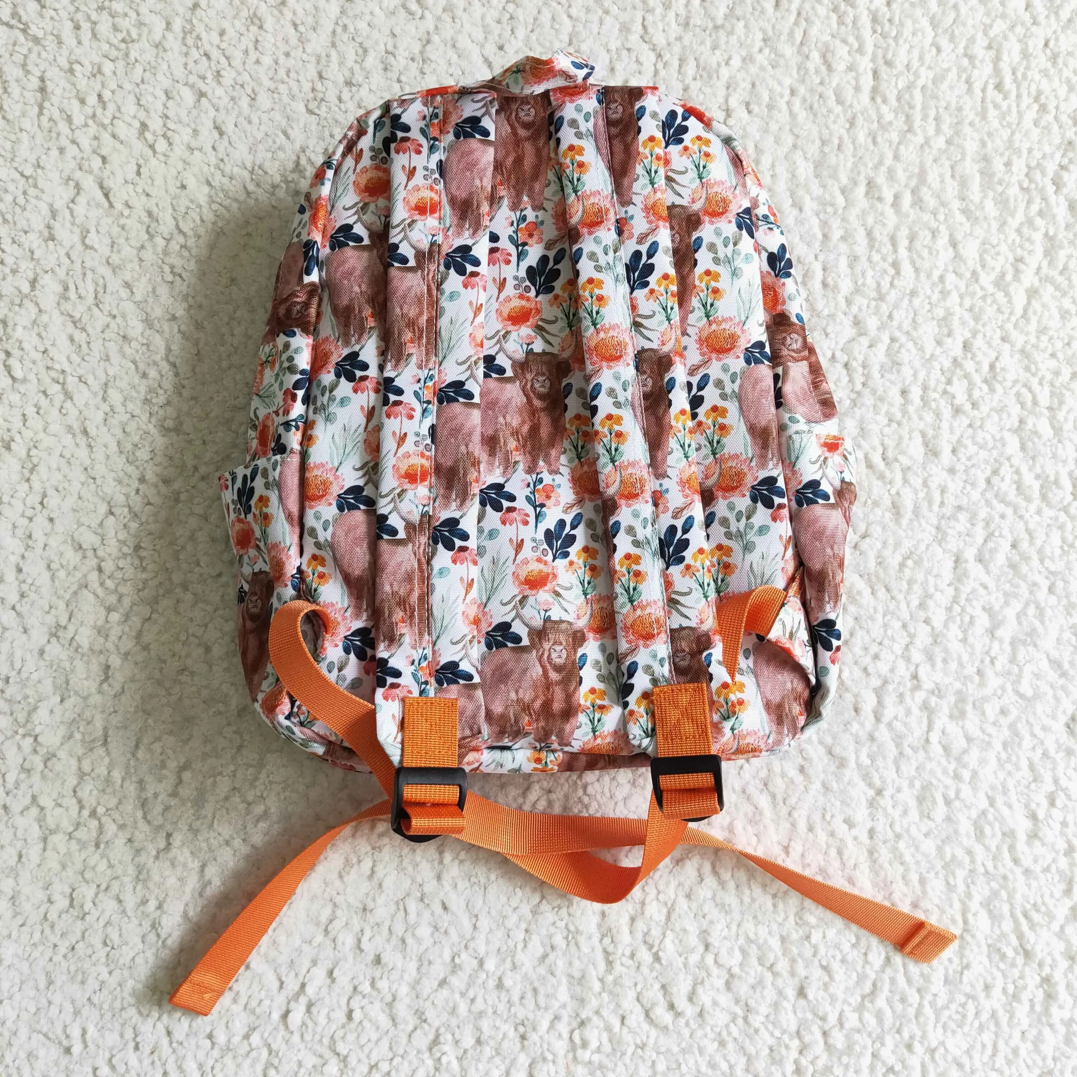 BA0027 RTS pink cow floral backpack 1102