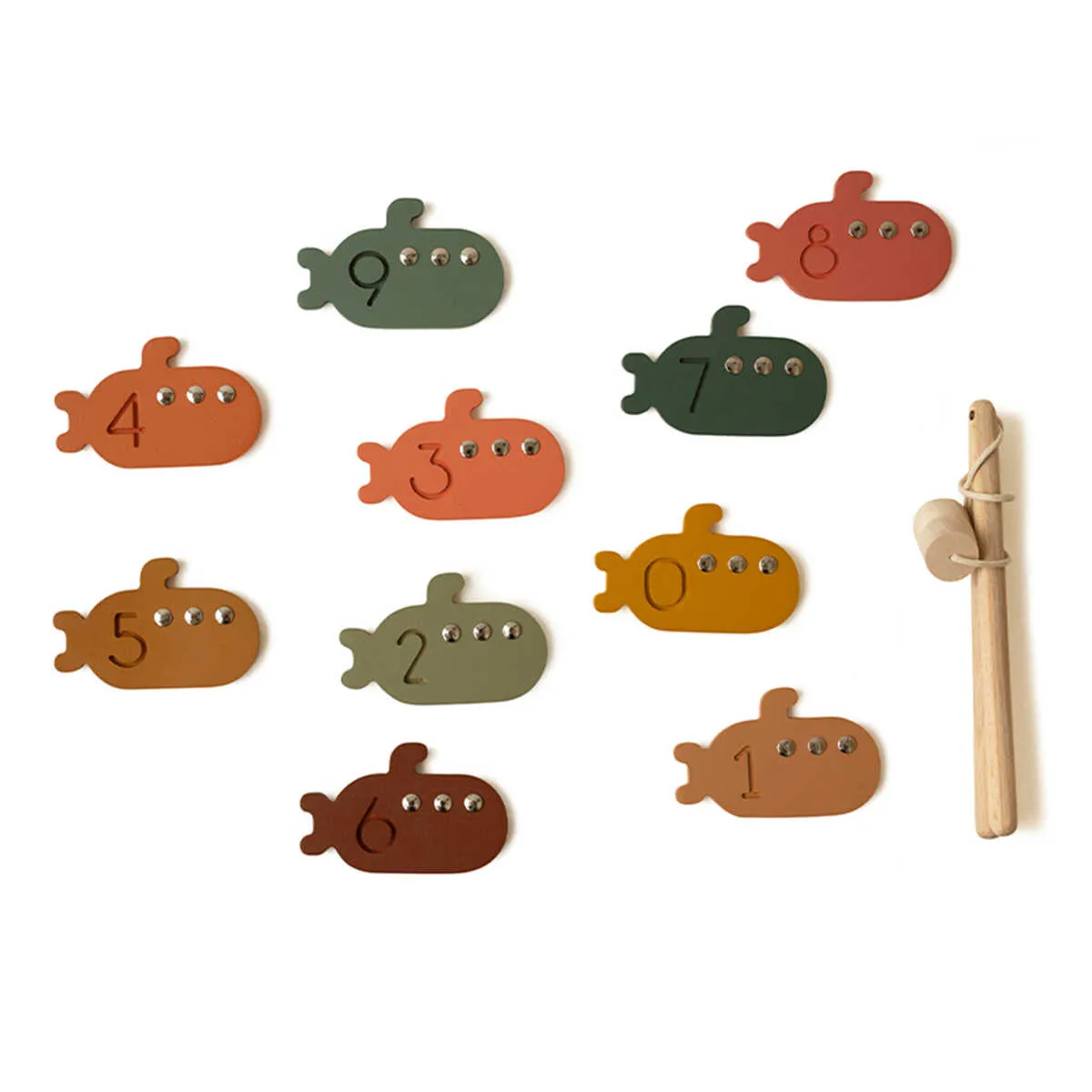 Babai Wooden Fishing Game Set, Submarine