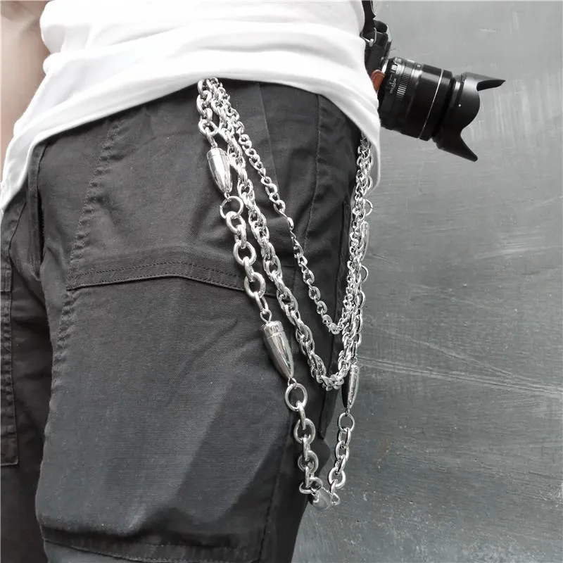 Badass Punk Mens Triple Long Bullet Wallet Chain Pants Chain jeans chain jean chain For Men