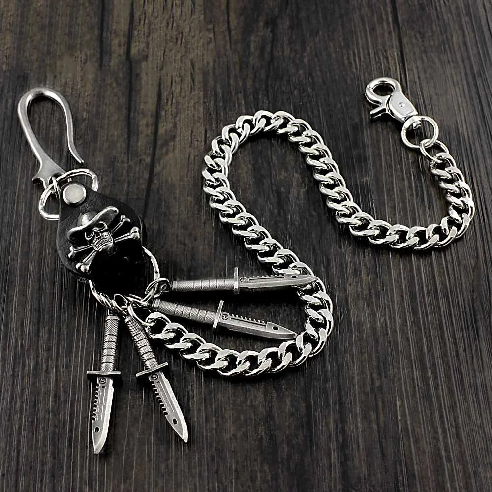 Badass Skull Ghost Mens STAINLESS STEEL Pants Chain Wallet Chain Biker wallet Chain For Men