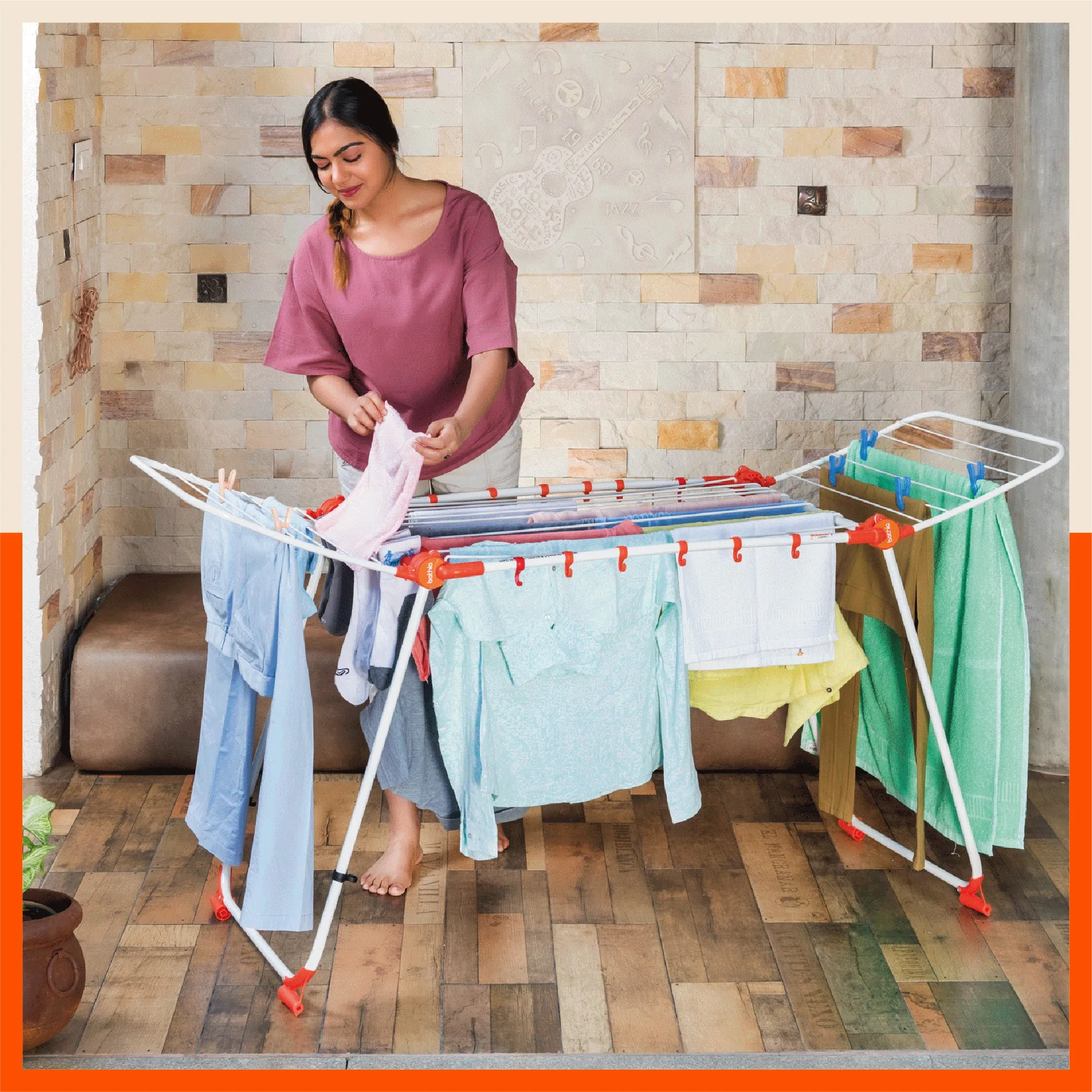 Bathla Mobidry Axis - Large Foldable Cloth Drying Stand For Home