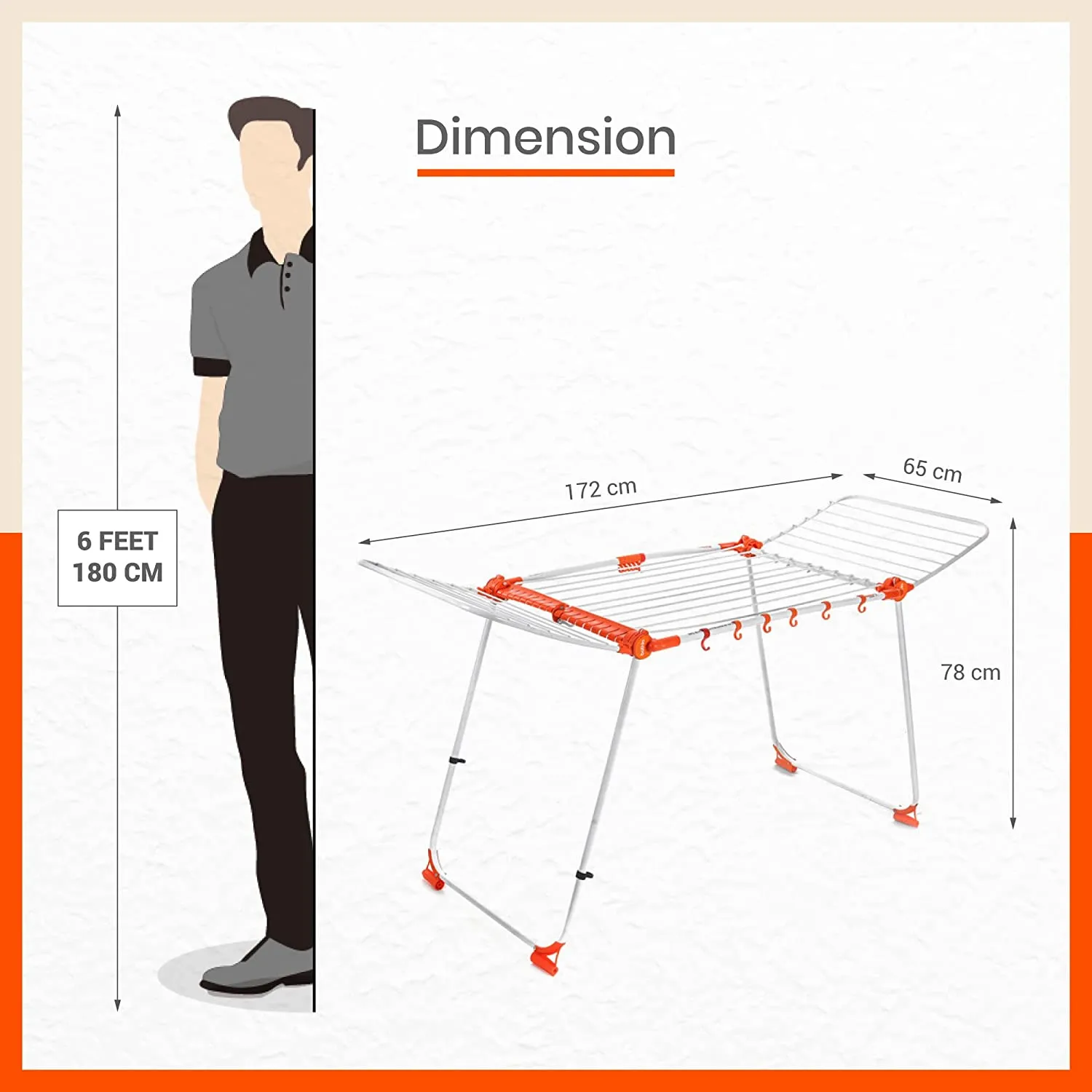 Bathla Mobidry Axis - Large Foldable Cloth Drying Stand For Home