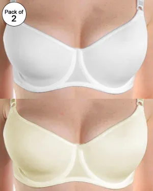 BHS Pack of 2 Underwired Non-Padded Full Cup Plus Size Cotton Bra - 230448