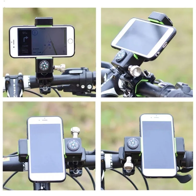 Bicycle / Motorcycle Anti-theft Anti-take Off Mobile Phone Holder with Light (Black)