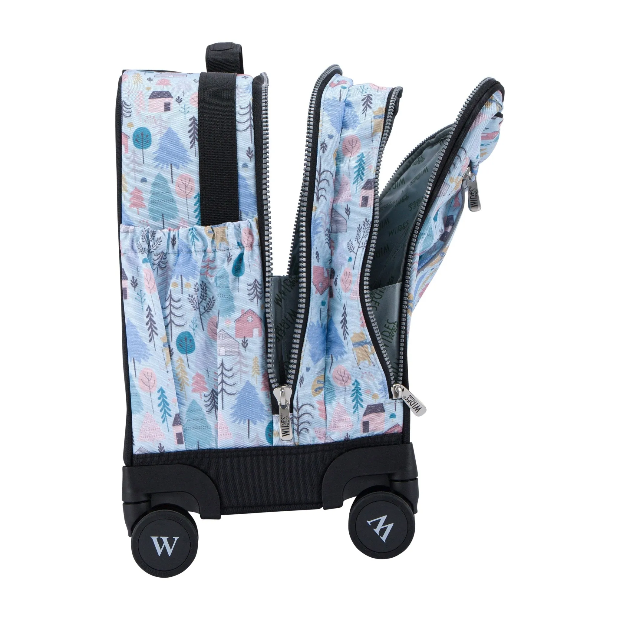 Blue Pinetree School Bag Trolley Set of 4(Lunch Bag & Pencil Case) Lunch Box