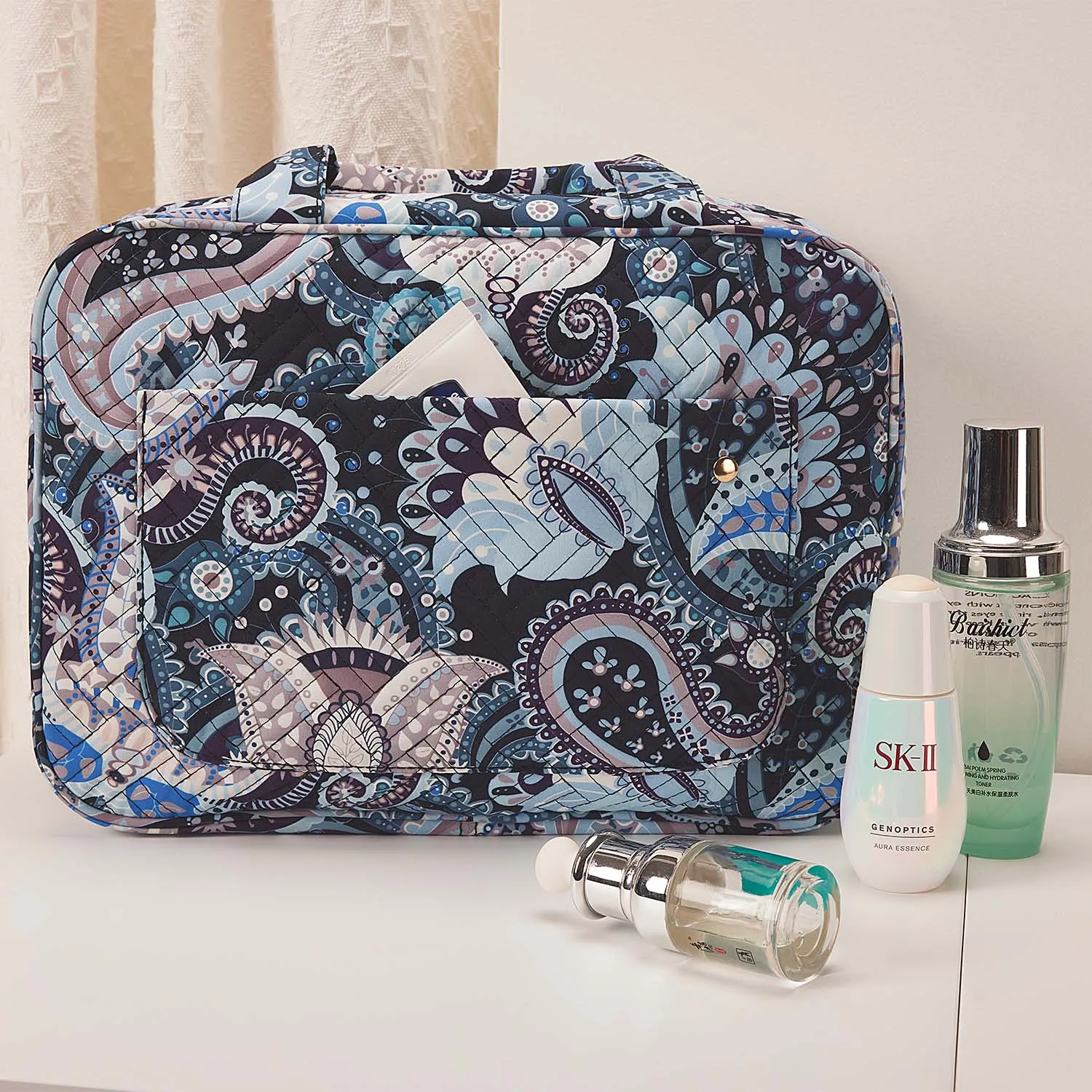 Bonchemin Blue Paisley The Space Saver Toiletry Bag