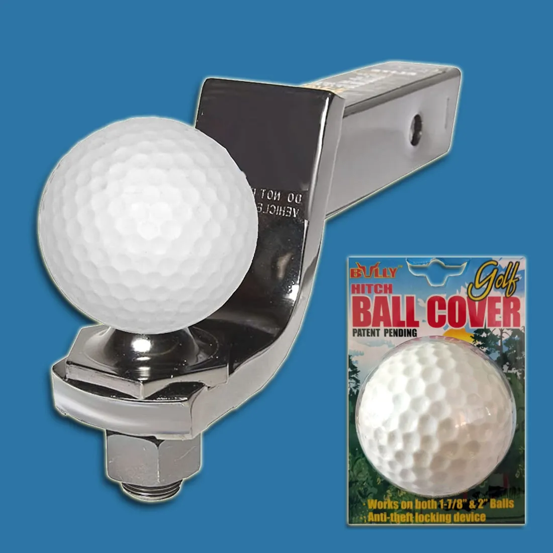 Bully Golf Ball Hitch Cover: Compatible with 1 7/8" & 2" Receivers