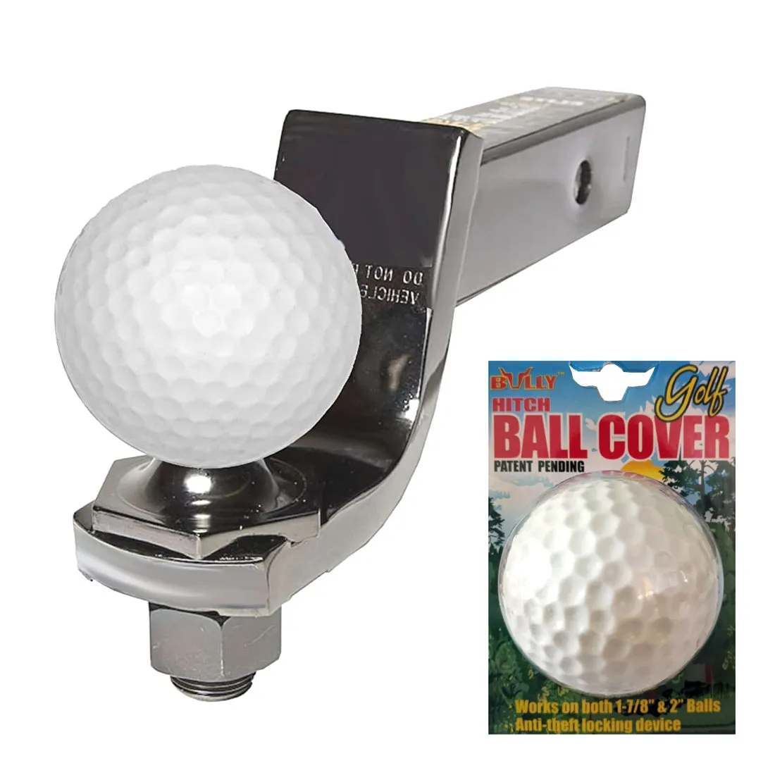 Bully Golf Ball Hitch Cover: Compatible with 1 7/8" & 2" Receivers