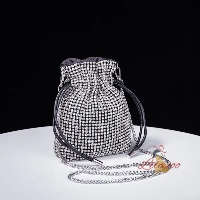 Chain Studded Beam Pocket Bucket Bag