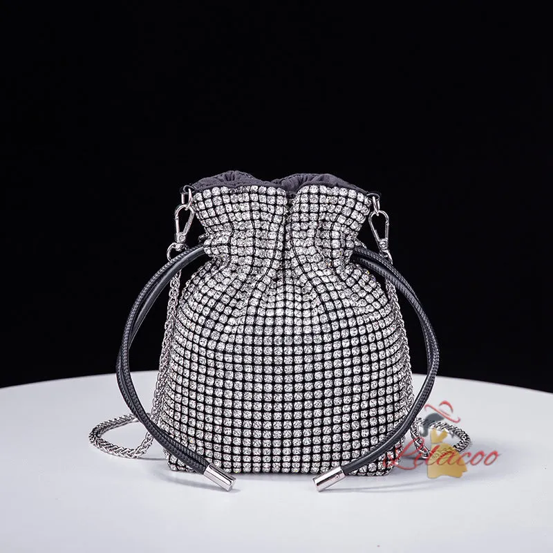 Chain Studded Beam Pocket Bucket Bag