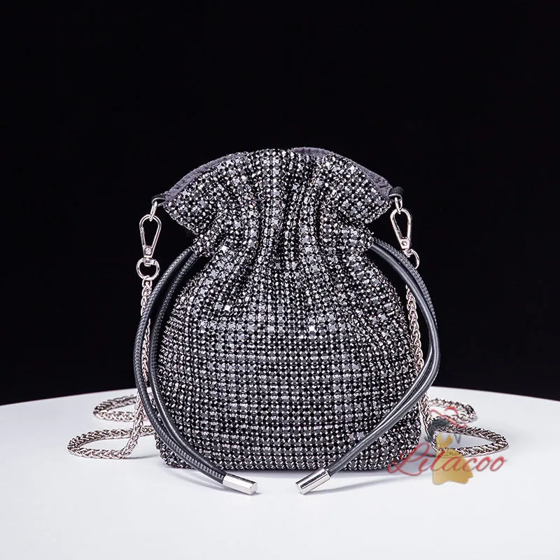 Chain Studded Beam Pocket Bucket Bag