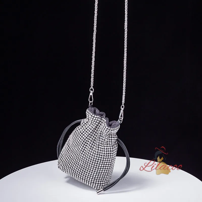 Chain Studded Beam Pocket Bucket Bag