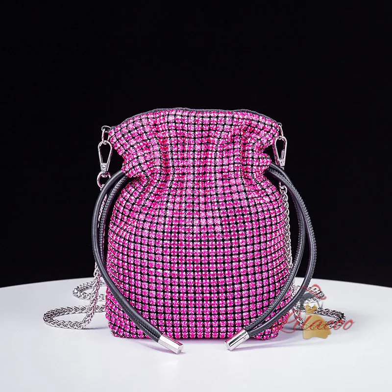 Chain Studded Beam Pocket Bucket Bag