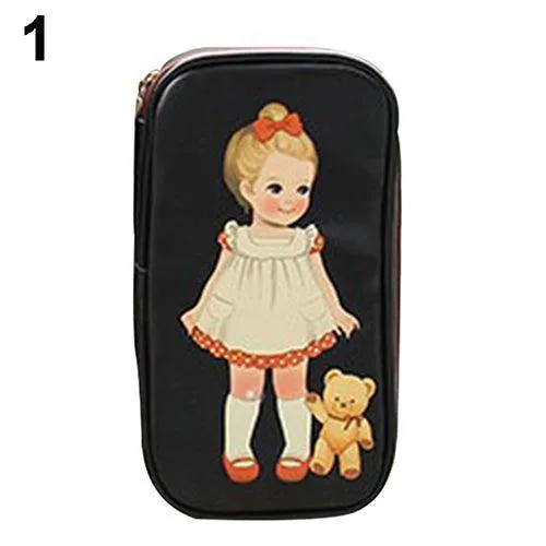 Charming Cartoon Doll Girl Design Makeup Organizer Pouch