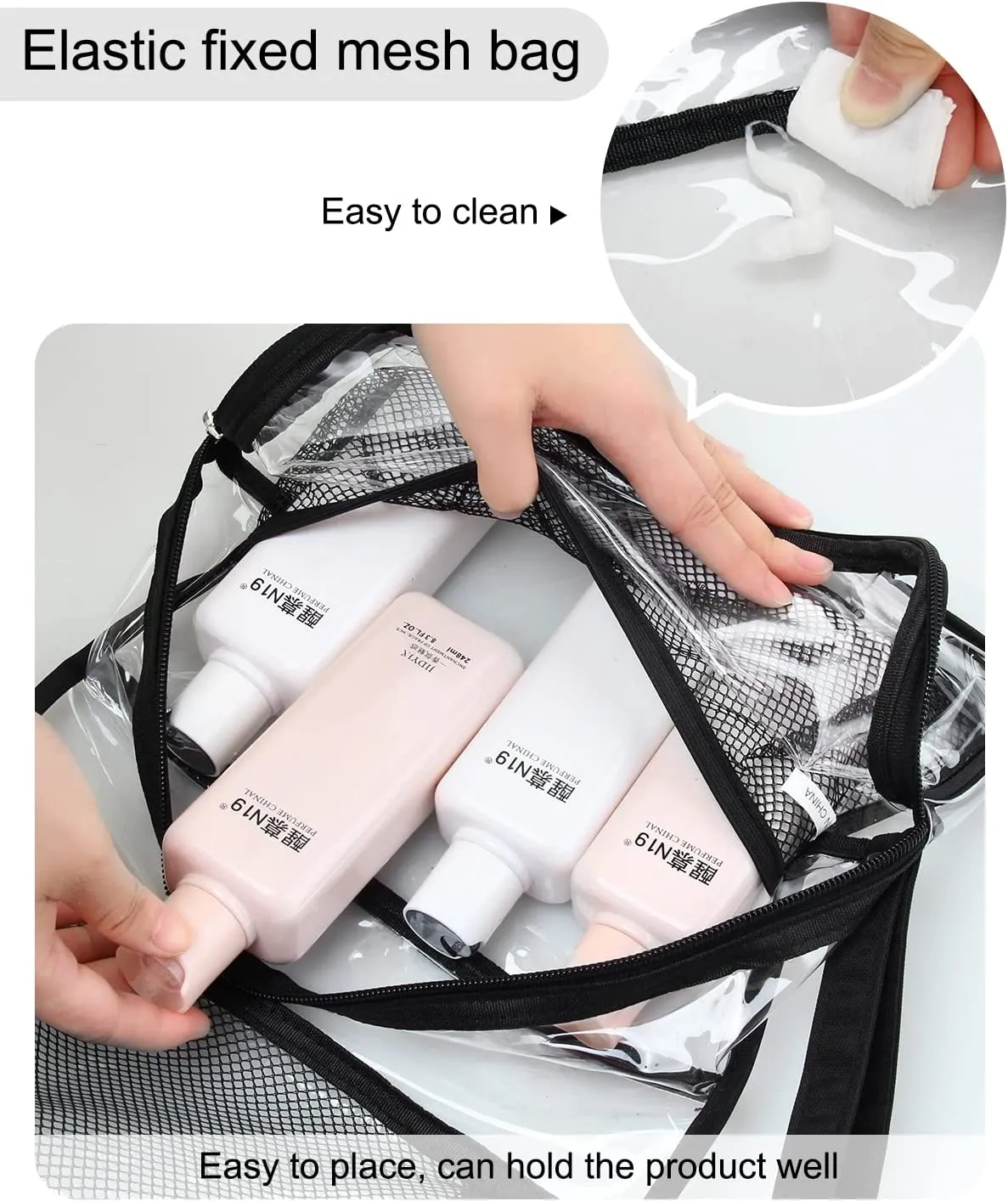 Clear Hanging  Travel Toiletry Bag with TSA Approved