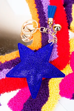 Crystal Avenue Blue Crystal Encrusted Star Keychain