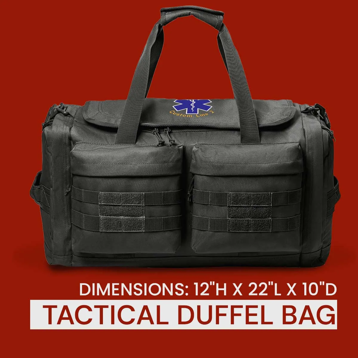 Customized Tactical Duffel Bag with with Star of Life Embroidery