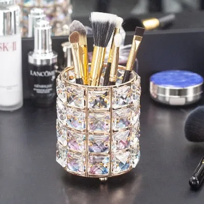 Diamond Nail Brush Holder Storage Case Bag Shining Makeup