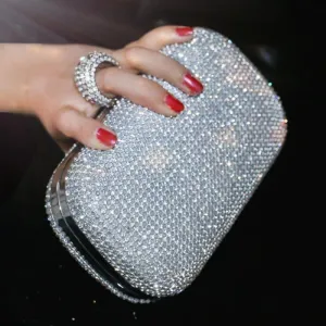 Diamond-Studded  Evening Clutch Bag