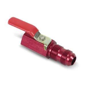 Earl's Aluminum Shut Off Valve - 1/2" NPT, -10 AN Bulkhead - Red Anodized