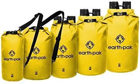 Earth Pak -Waterproof Dry Bag - Roll Top Dry Compression Sack Keeps Gear Dry for Kayaking, Beach, Rafting, Boating, Hiking, Camping and Fishing with Waterproof Phone Case