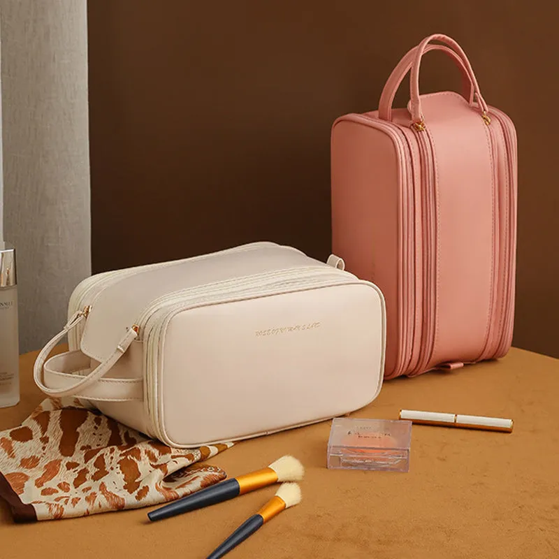 Elegant Triple-Layer Cosmetic Bag