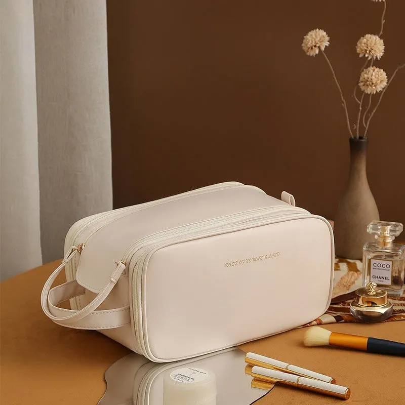 Elegant Triple-Layer Cosmetic Bag