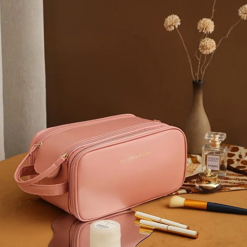 Elegant Triple-Layer Cosmetic Bag