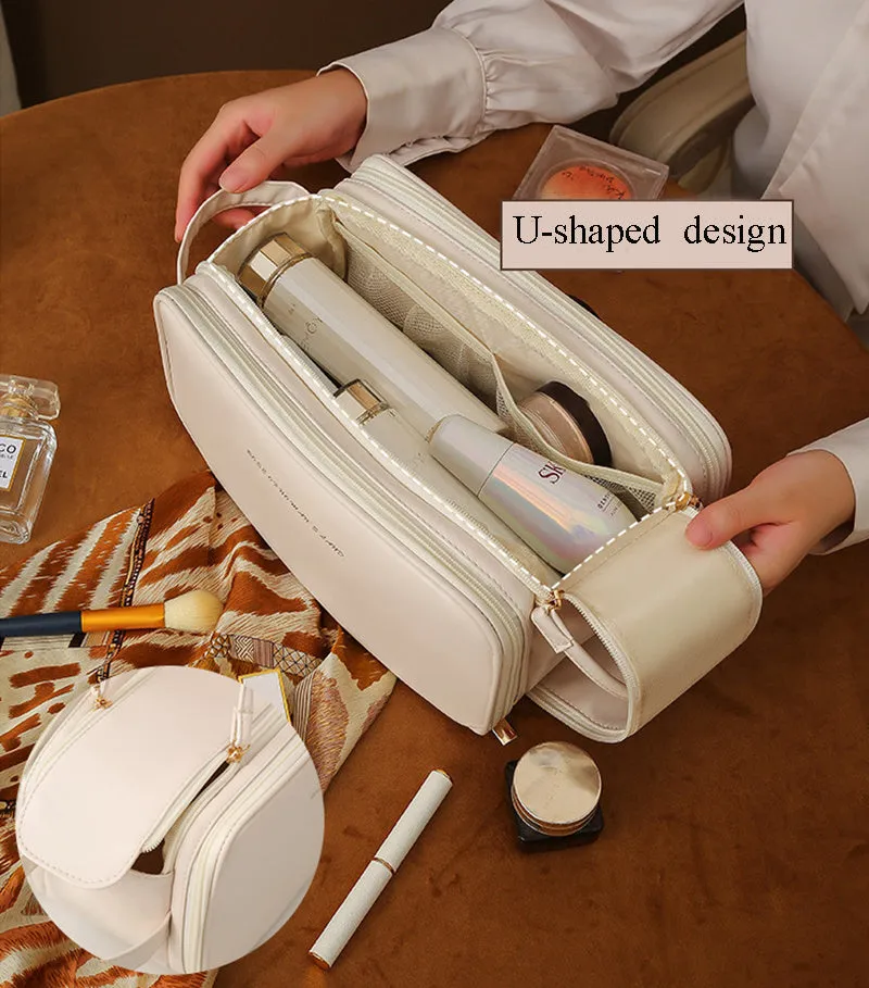 Elegant Triple-Layer Cosmetic Bag