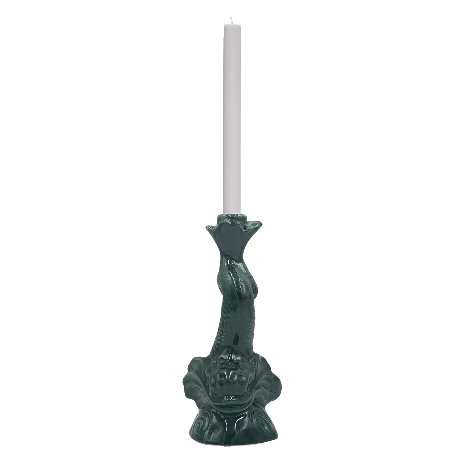 Emerald Green Dolphin Candlestick