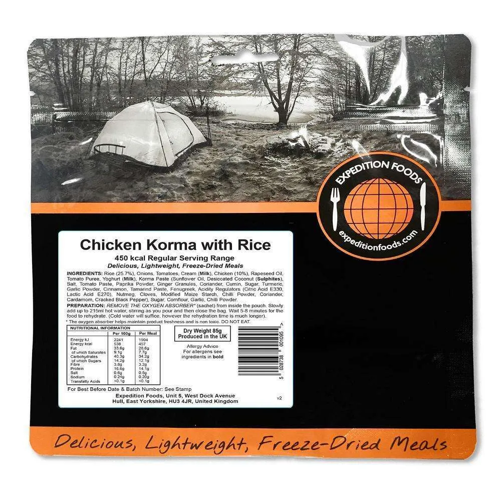 Expedition Foods - Chicken Korma with Rice (Regular Serving)