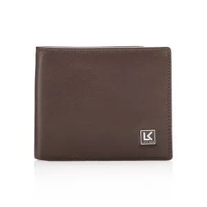 Full grain leather wallet in brown - 8 card slot