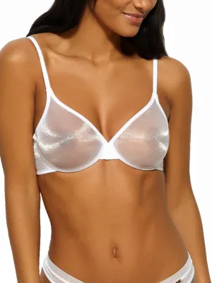 Glossies Sheer Moulded Bra - White