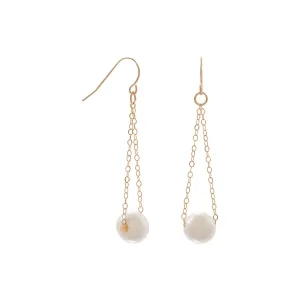 Gold French Wire Pearl Earrings