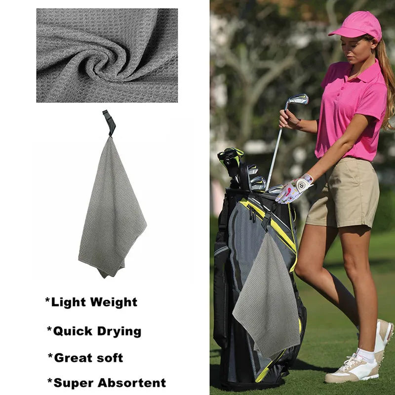 Golf Towels with Grommet Clip Microfiber Waffle 42"X14" 1 Pack